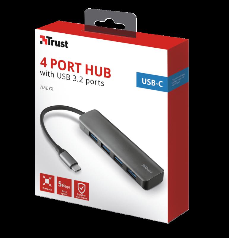 USB Hub Trust Halyx 4xUSB 3.2, alm (Hub USB Trust Halyx)