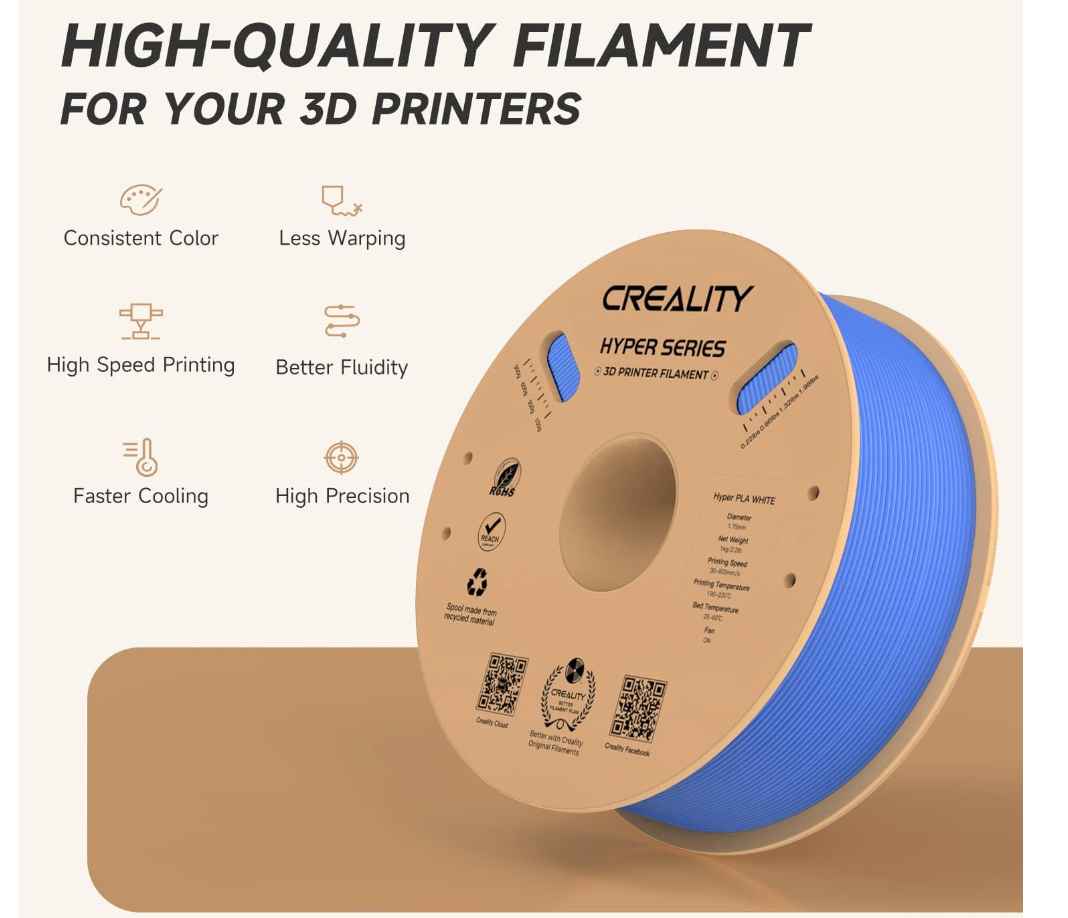 Creality 3D Filament HYPER-PLA Blue (creality Hyper Pla 3D Printer Filament)