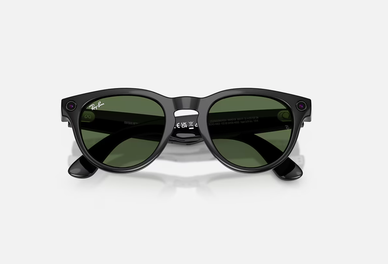 RayBan Meta Headliner Low Bridge Fit G2 (RayBan Meta Headliner Low Bridge Fit - Shinny Black - G-15 Green GEN2)