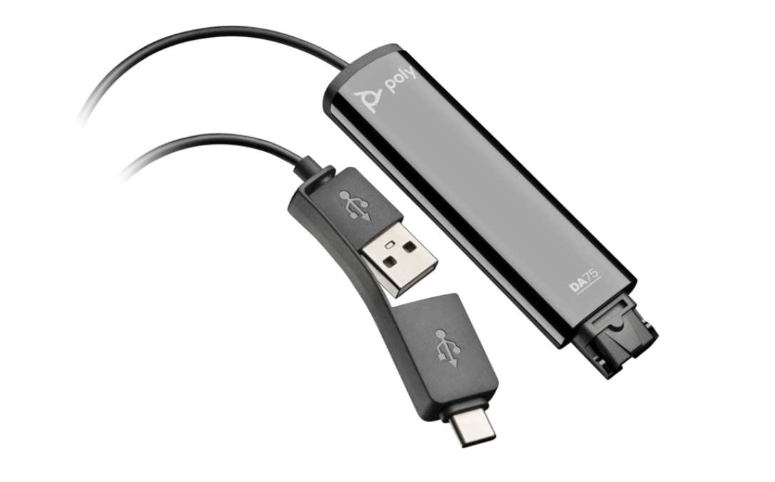HP Poly DA75 USB to QD Black Adapter TAA