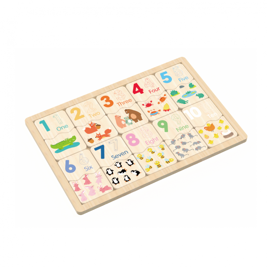 MomKi PUZZLE DIN LEMN, POTRIVESTE NUMERELE