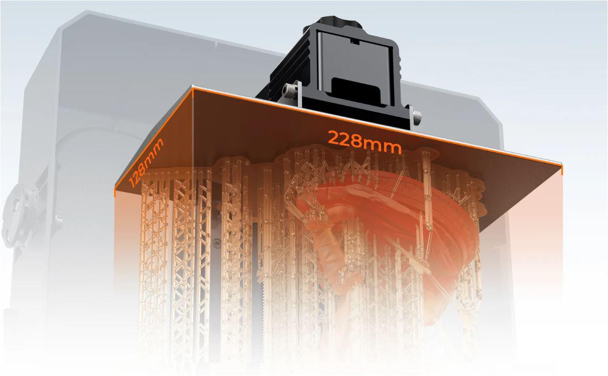 Imprimanta 3D Creality Halot-MAGE cu rasina, Tehnologie SLA, Stereolitografie, sursa 100W, dimensiuni printare: 228*128*230mm, Dimensiuni imprimanta: 333*270*608mm, Viteza:1-5s/strat, Inaltime strat:0.05-0.15mm, LCD 10.3", rezolutie: 8K(7680x4320), transf