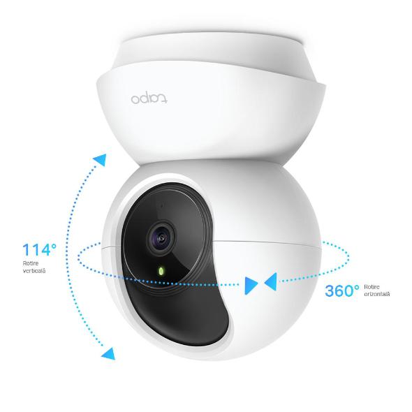 TP-Link Camera Supraveghere Wireless Pan/Tilt TC71, Senzor:1/2.9“, F2.4, 4mm, PAN 340° , Tilt: 70°, IR pana la 9m, Rezolutie: 2K 3MP 2304 x 1296, 15FPS, Compresie video: H.264, Microfon si difuzor incorporate, Port microSD(512gb max), Motion Detection, P