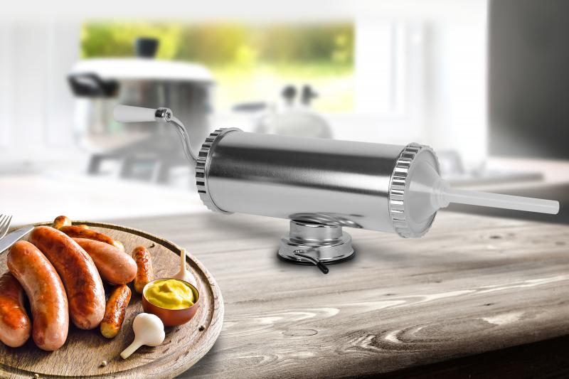 Aparat Aluminiu de Umplut Carnati 2.5 KG (aparat Format Carnati din Aluminiu+accesorii)