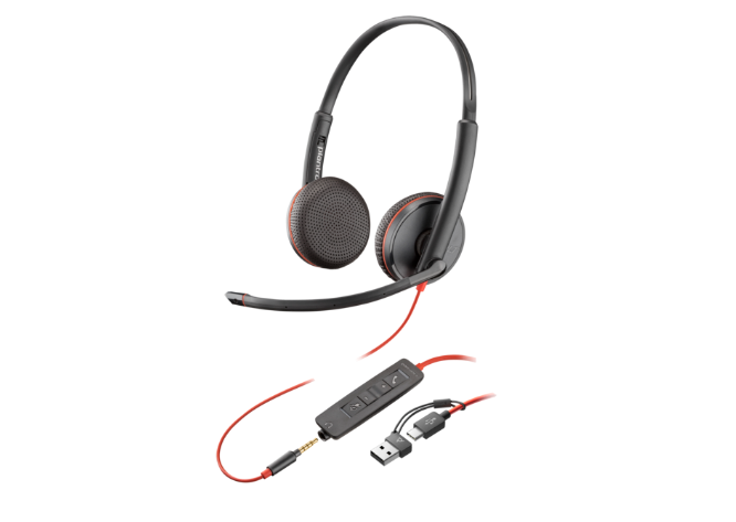 Poly Bw 3225 USB-C Hs +3.5mmP +USB-C/A (Casti Head-band HP Blackwire 3225)