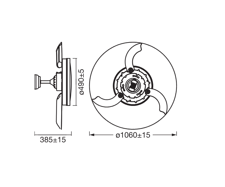 CEILING FAN RETRACTABLE 1070 66W WTOSRAM