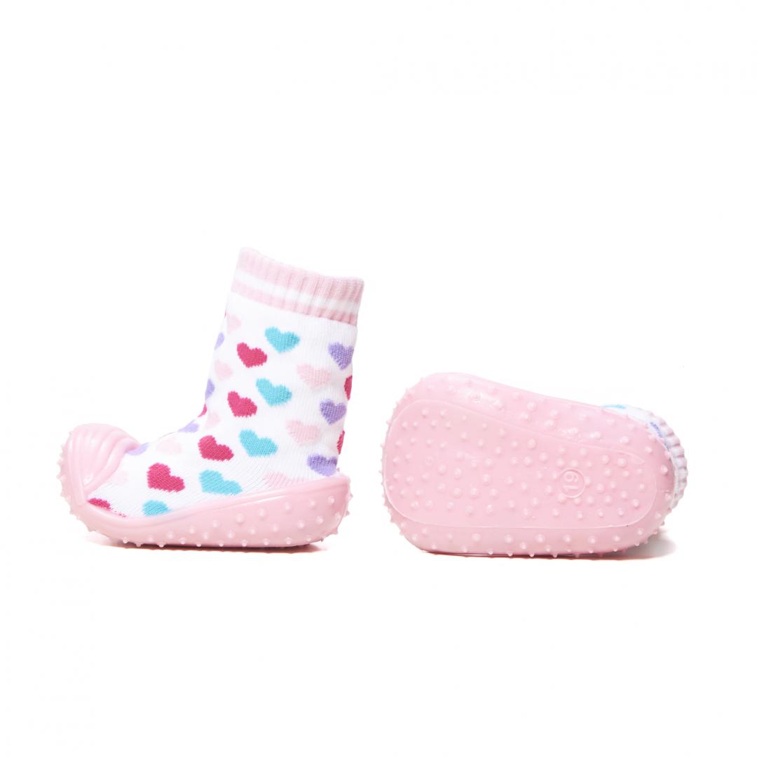 Sosete antider pink hearts,size21,U-Grow