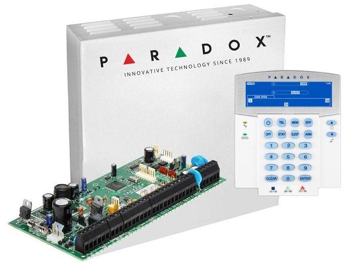 Centrala SP6000+ Cutie cu Traf K35 (Centrala Paradox SP6000+; 8 zone pe placa (16 cu dublare zona ATZ);2 Pgm pe...)
