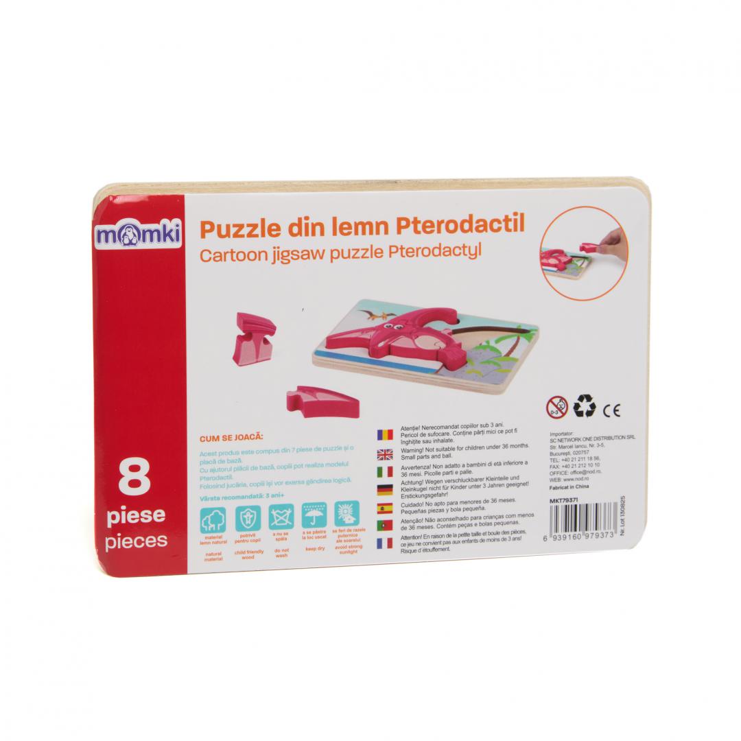MomKi PUZZLE DIN LEMN PTERODACTIL, 8 PIESE