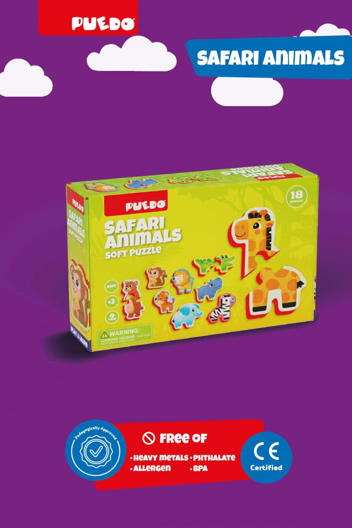 Puzzle Animalele din Safari (puzzle din Spuma Eva)