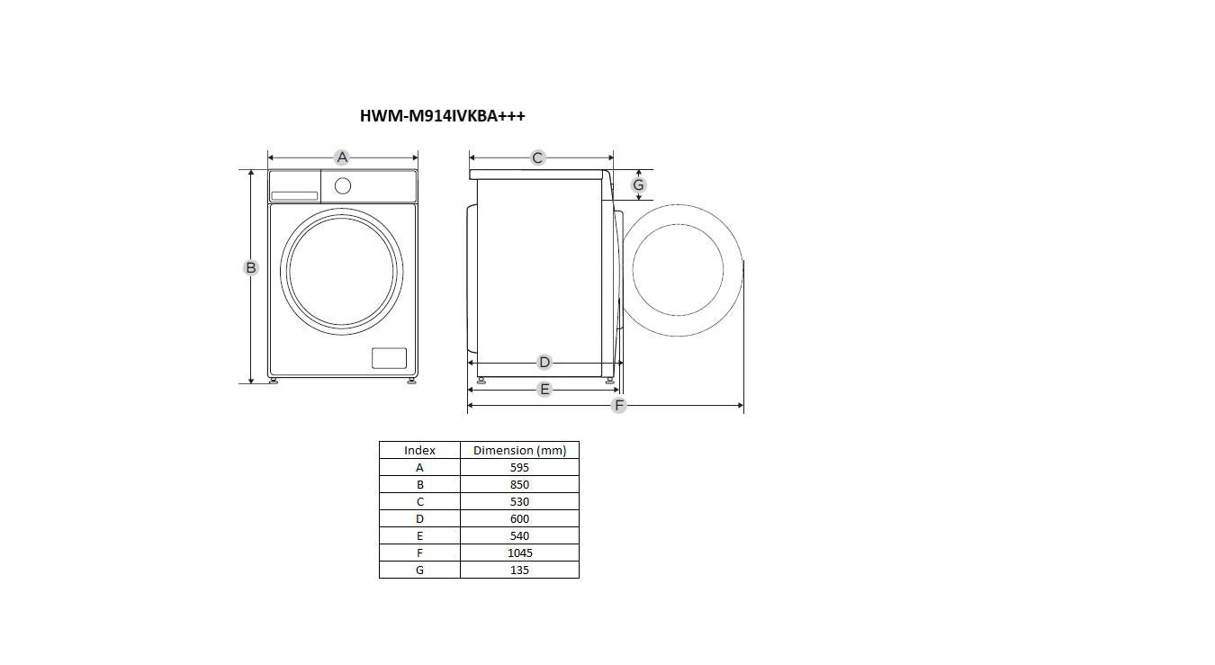 Masina de Spalat Heinner HWM-M914IVKBA++ (Masina de spalat rufe Heinner HWM-M914IVKBA+++)