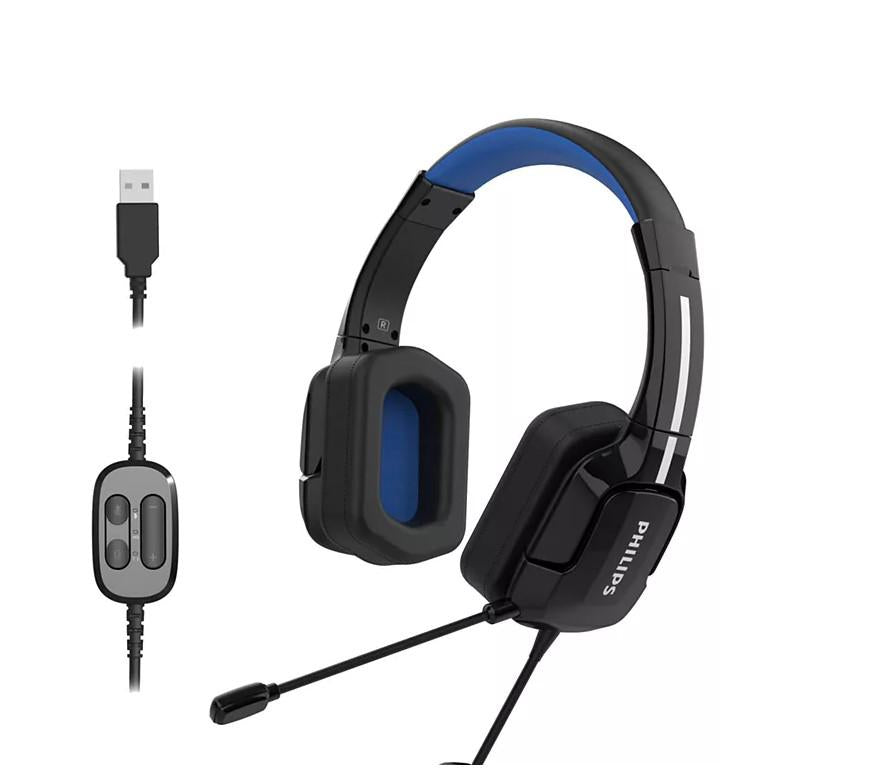 Casti cu micr. Philips TAGH401BL, USB (Casti Head-band Philips TAGH401BL/00)