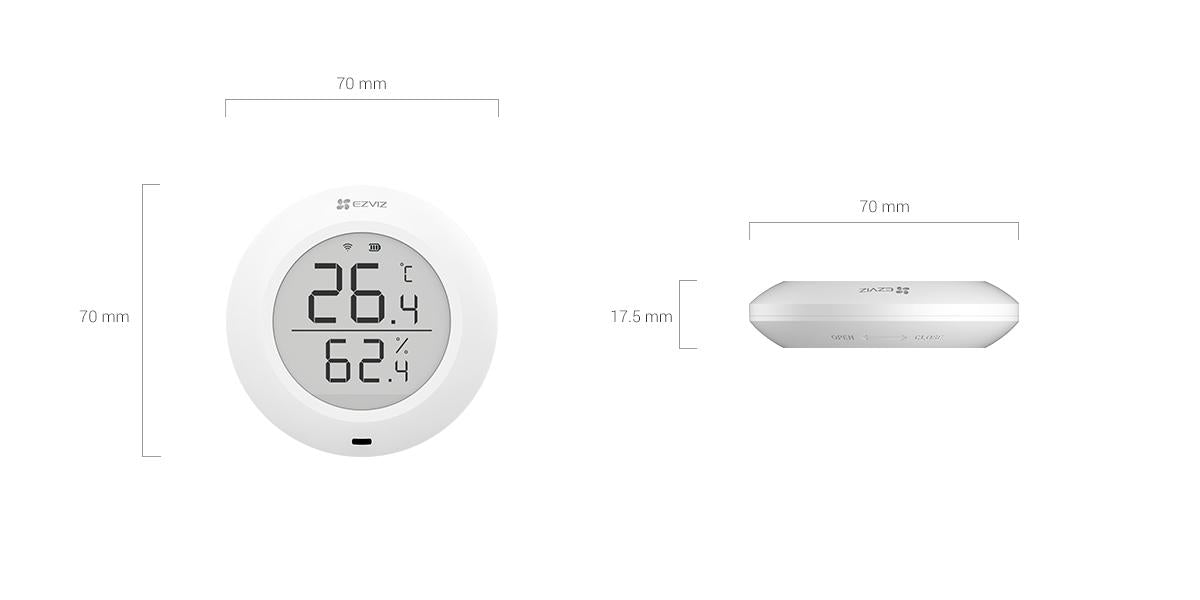 Senzor Temperatura si Umiditate (Senzor de Temperatura si Umididtate Ezviz CS-T51C-A0-BG; Baterie: CR2450;...)
