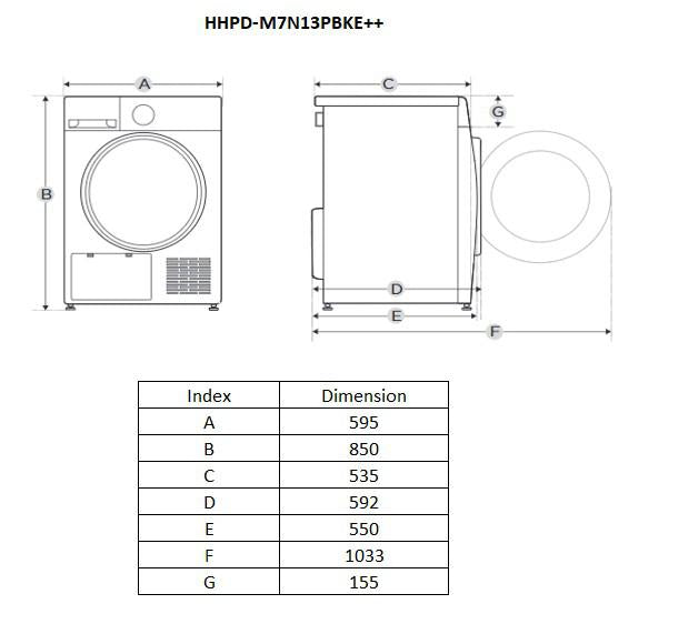 Uscator de Rufe Heinner HHPD-M7N13PBKE+ (Uscator de rufe Heinner HHPD-M7N13PBKE++)