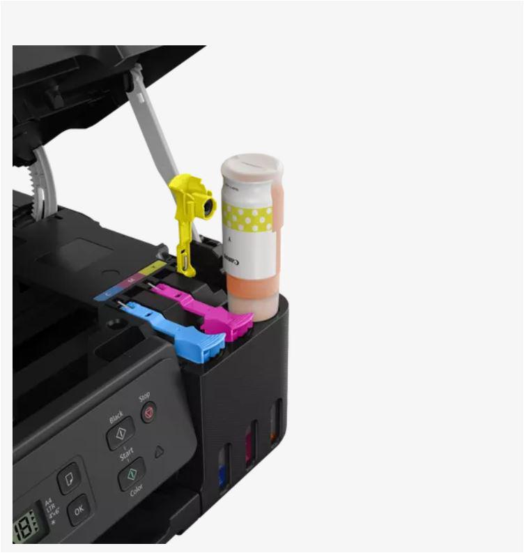 "Multifunctional inkjet color CISS Canon PIXMA G2470, dimensiune A4(Printare, Copiere, Scanare), viteza imprimare 11ipm alb-negru, 6ipm color,rezolutie printare 4800x1200 dpi, imprimare fara margini, alimentarehartie 100 coli, scanner CIS rezolutie 600x12