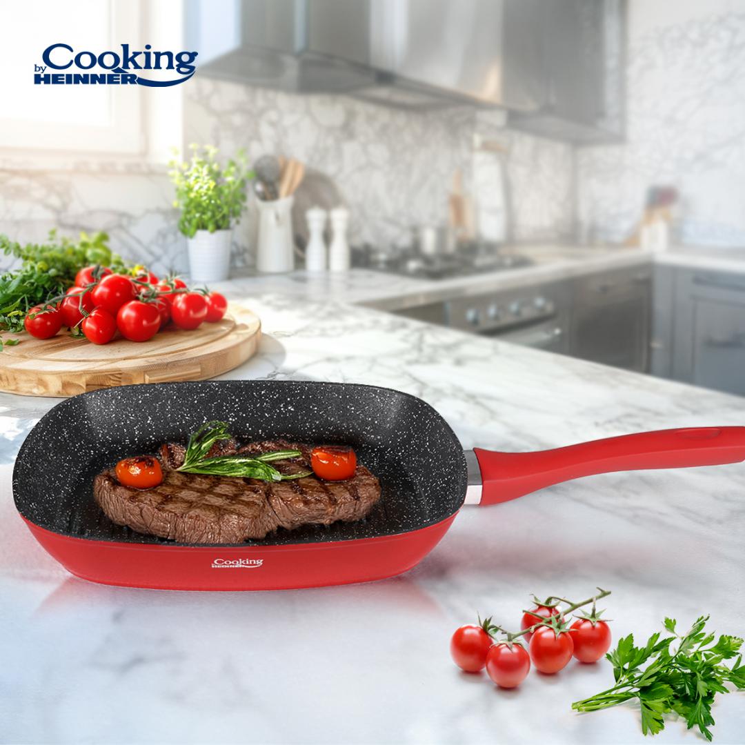 Tigaie Grill Aluminiu 28x4CM, Red Stone (tigaie Grill Aluminiu Forjat 28x4CM)