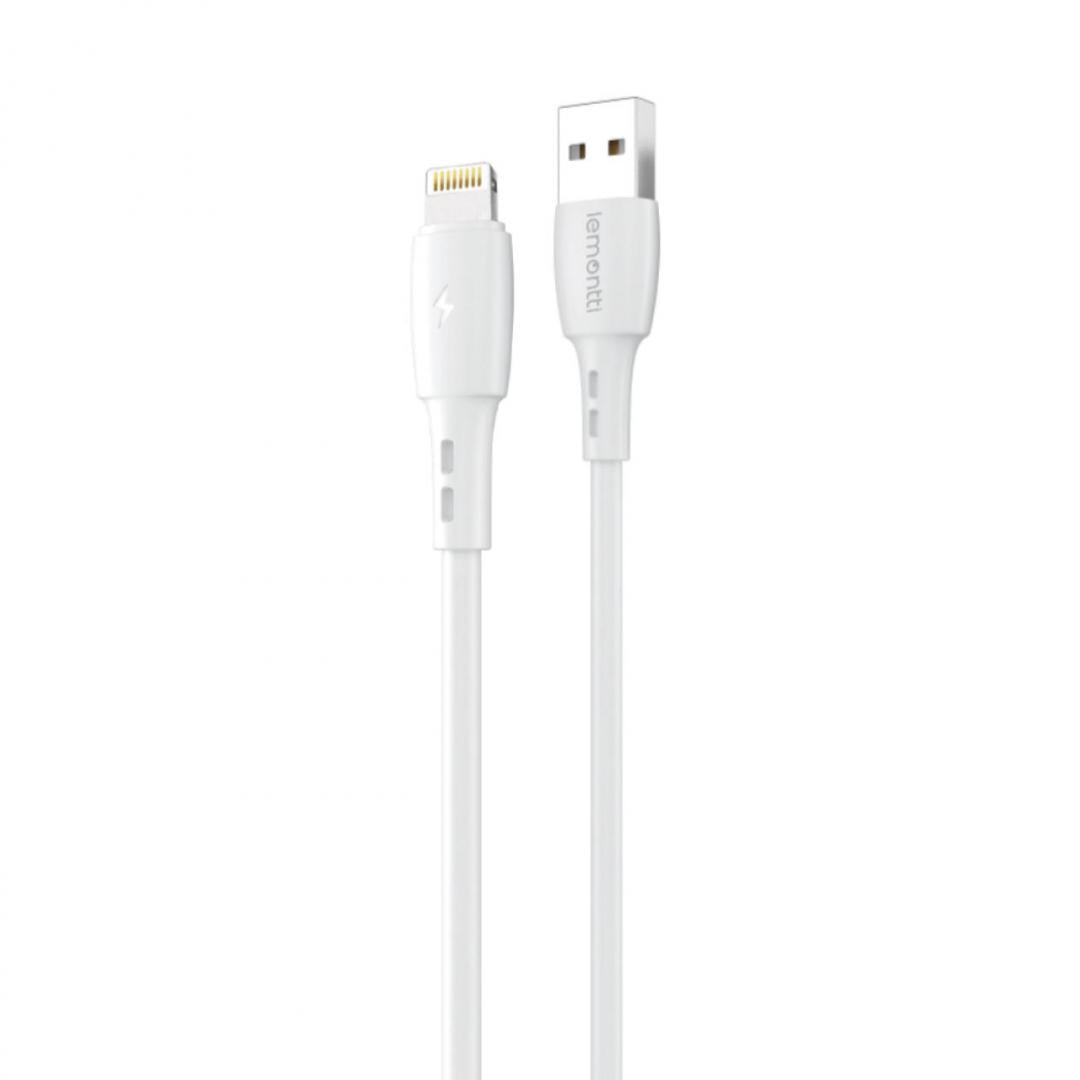 Cablu Wind USB-A Lemontti 0.5m, Alb