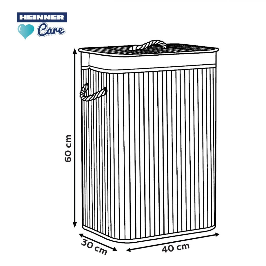 Cos Rufe Bambus Drept 40x30x60 CM, 70 L (cos de Rufe Dreptunghiular din Bambus)