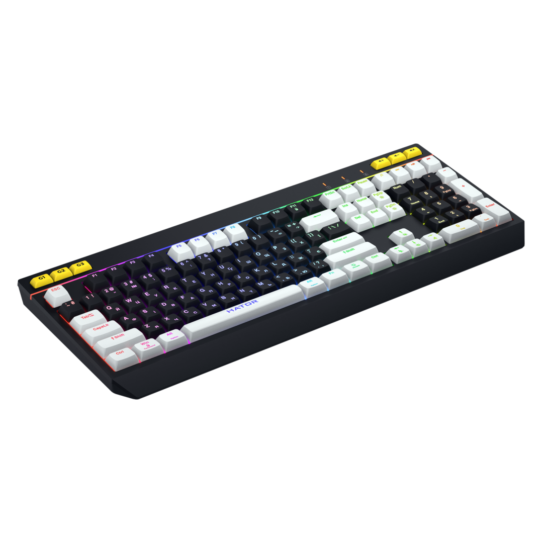 Tastatura membrana Hator Icefall ng-alb (Tastatura Gaming Hator Icefall)