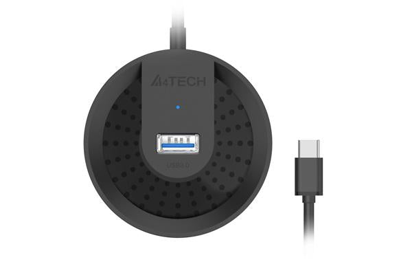 HUB extern A4TECH, porturi USB-A: USB 3.0 x 4, conectare prin USB-C , cablu 0.50 m, negru