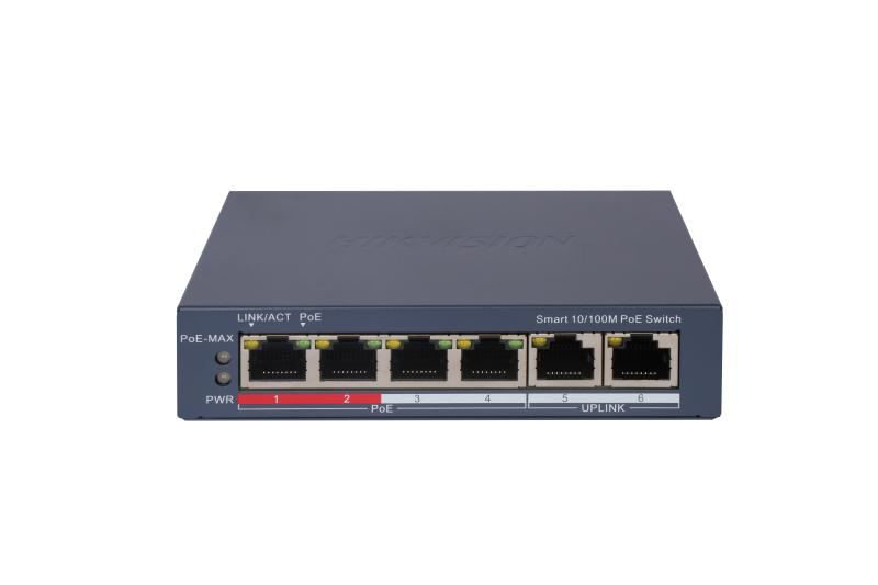 Hikvision SWITCH POE 4PORTURI 65 W SMART MANAGED