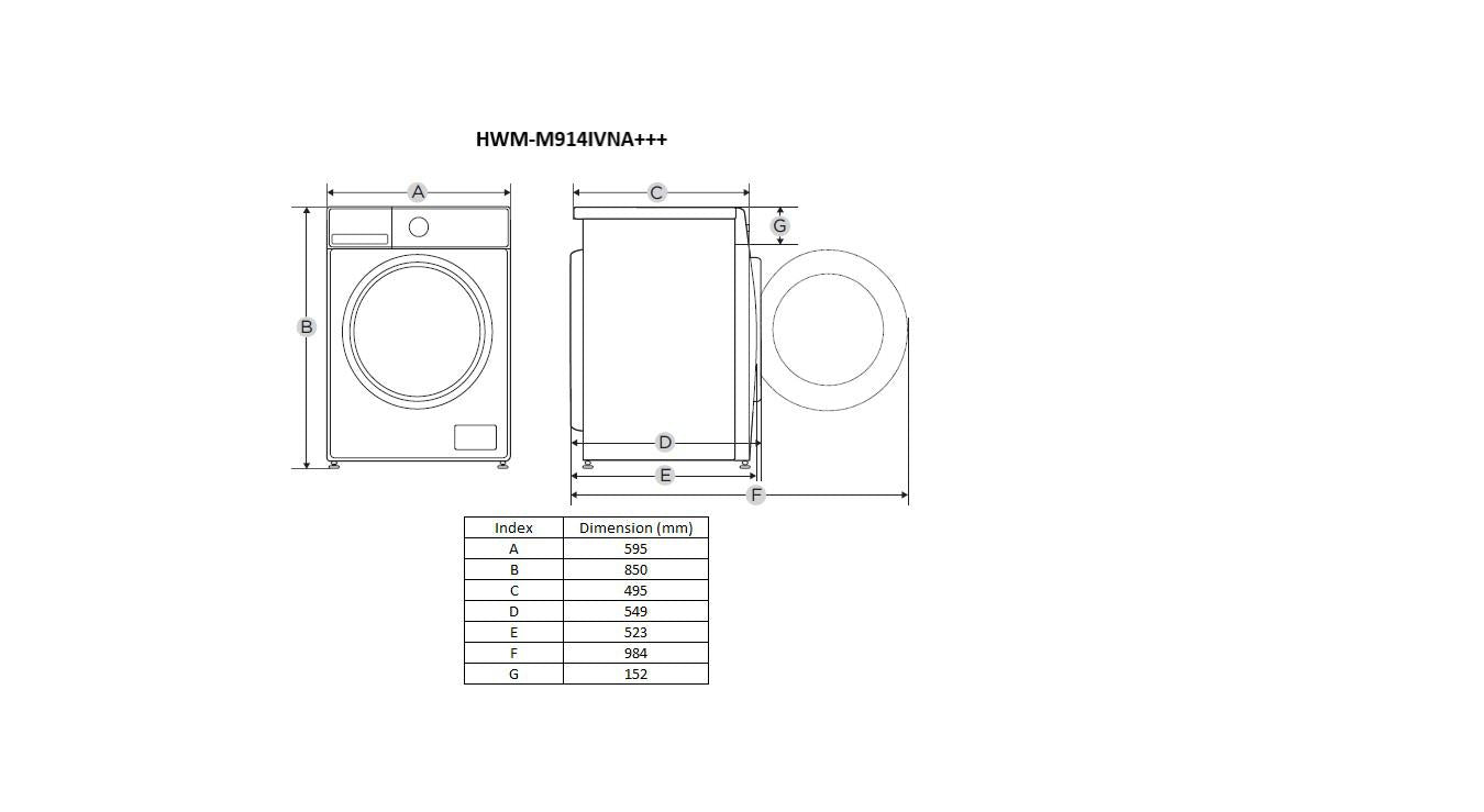 Masina de Spalat Slim HWM-M914IVNA+++ (Masina de spalat rufe Heinner HWM-M914IVNA+++)