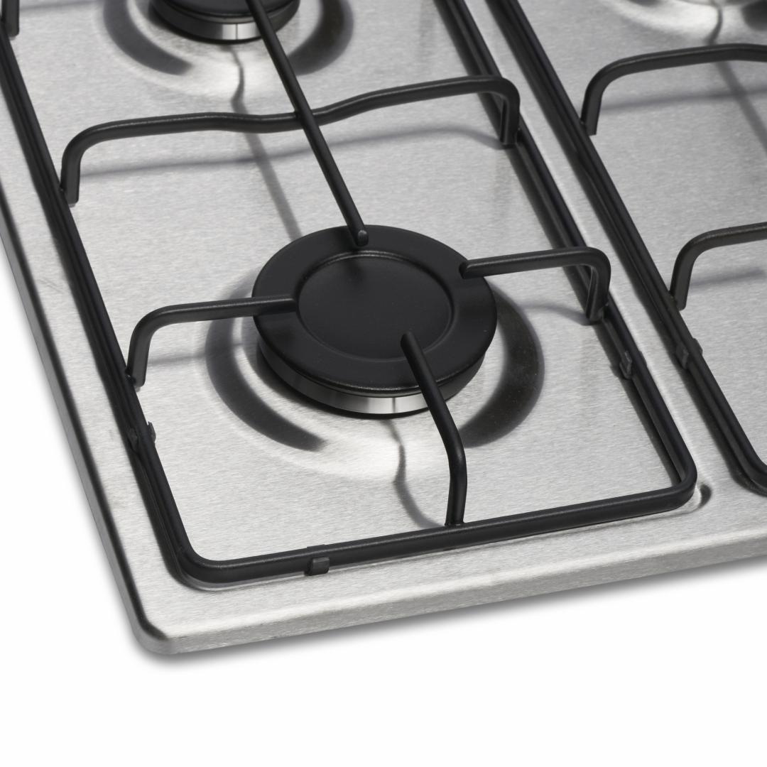 RESIGILAT | Plita incorporabila Heinner HBH-V4IEIX, Gaz, 4 arzatoare, Gratar email, Control lateral, Aprindere electrica, Dispozitiv de siguranta, Duze GPL incluse, Dimenziuni (LxA): 58x51 cm, Culoare: Inox - imagine 4 - RESIGILAT