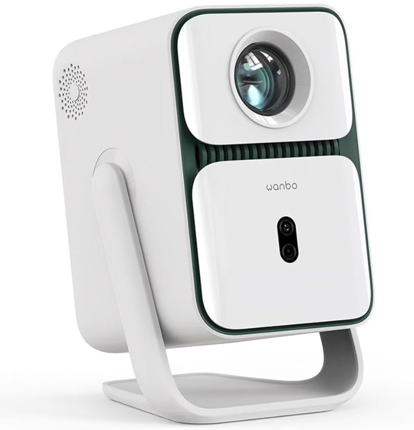 Videoproiector Portabil, Wanbo T2 Ultra, Android TV 11, 500 ANSI, Rezolutie nativa 1080P, Suport rotativ la 120°, Focus automat si corectie trapezoidala, Evitarea obstacolelor, Dimensiune de proiectie 45-140', WiFi dual-band, Difuzor 2*5W