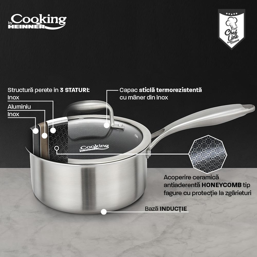 Heinner CASEROLA INOX+CAPAC 18X9CM,2L,TITANIUM3