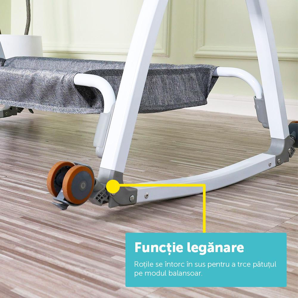 Patut 2 in 1 Co-Sleeper cu functie de leagan, U-Grow