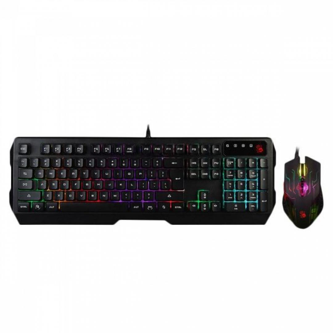Kit A4Tech Q1300 Bl, negru (Kit Wired tastatura si mouse A4TECH Q1300)