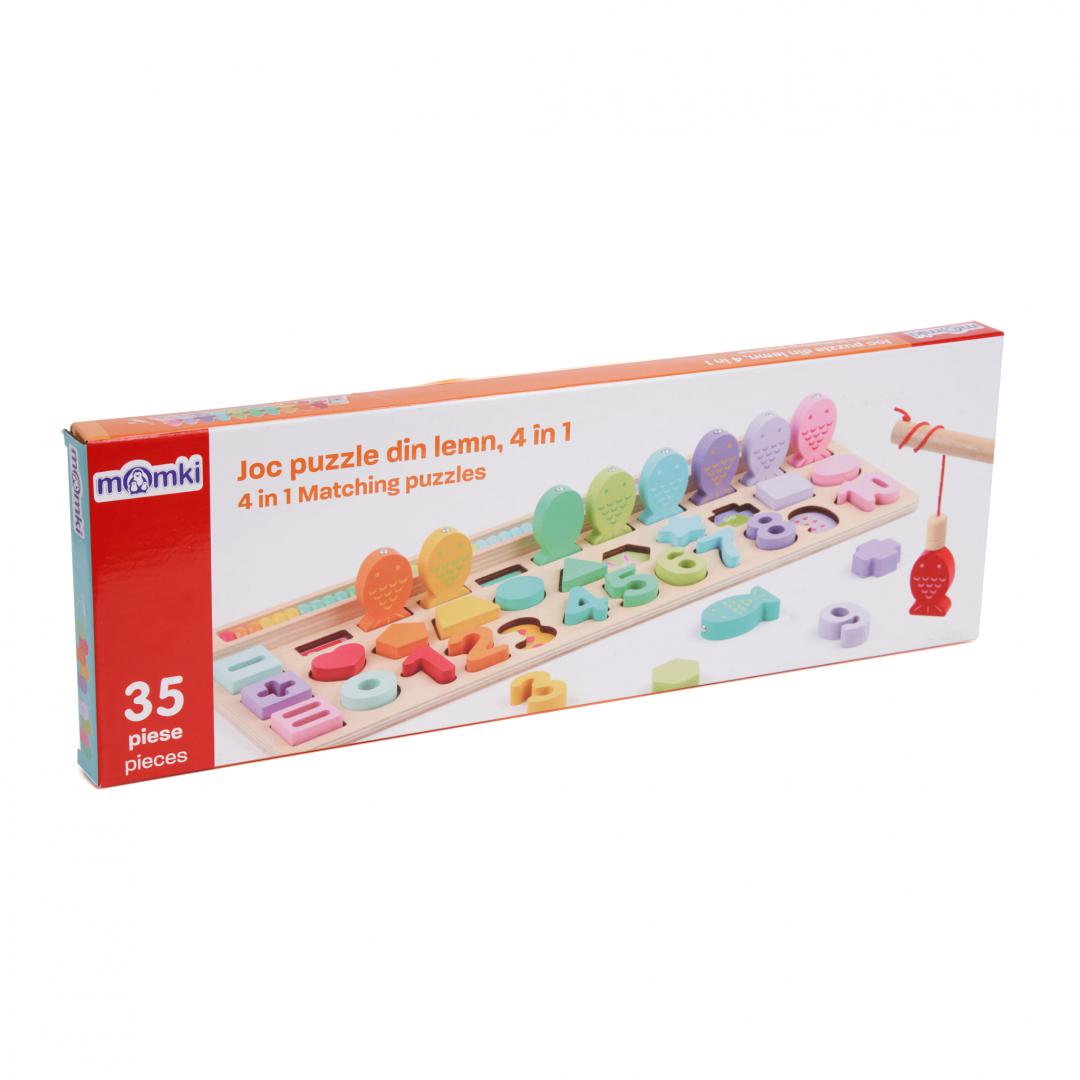 Joc Puzzle din Lemn, 4 in 1, 35 de Piese (joc Puzzle din Lemn)
