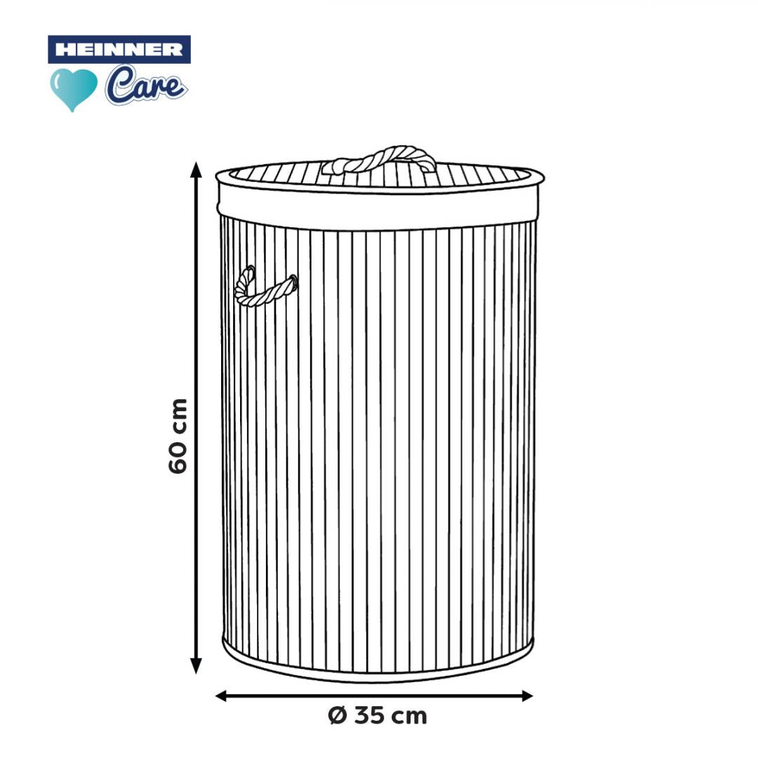 Cos Rufe Bambus Rotund 35x60 CM, 55 L (cos de Rufe Rotund din Bambus)