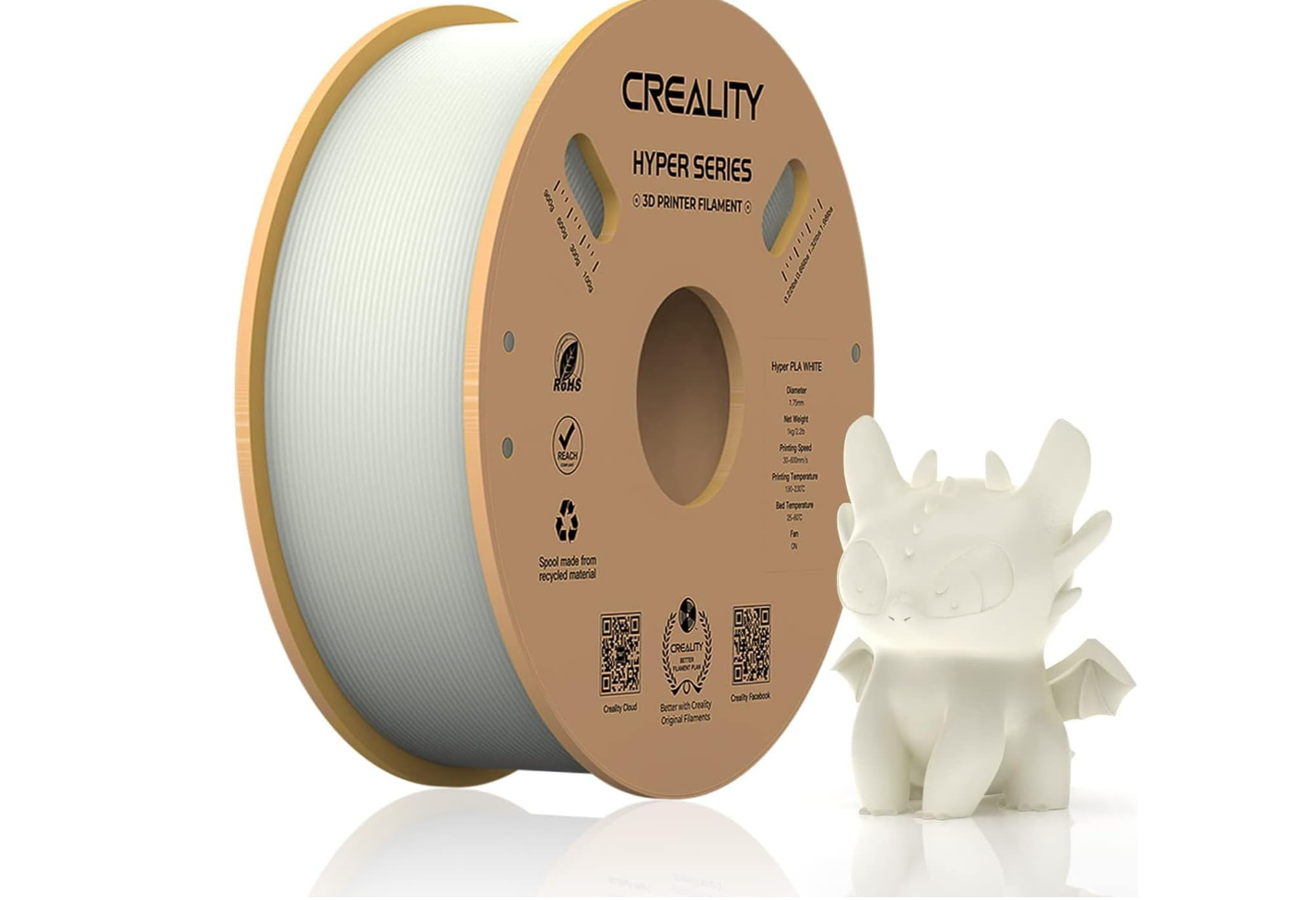 Creality 3D Filament HYPER-PLA White (creality Hyper Pla 3D Printer Filament)
