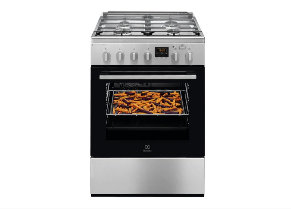 Aragaz Electrolux LKK660200X (60x60 CM; Mixt; 4 arzatoare gaz; Gratare fonta; Cuptor electric multifunctional...)