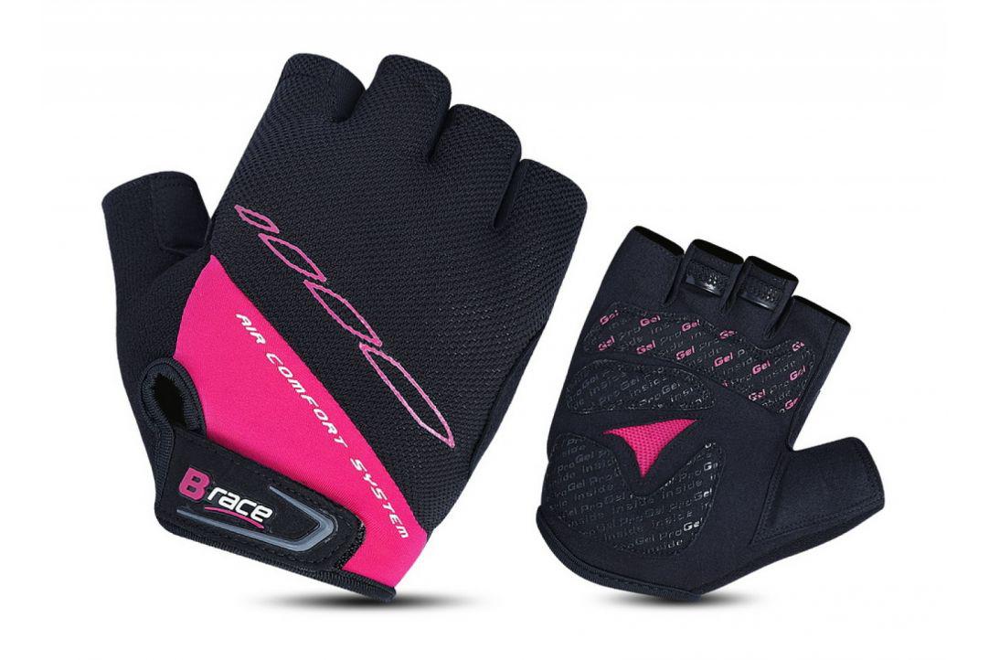 Pegas MANUSI B-RACE CU GEL NEGRU/FUXIA, L