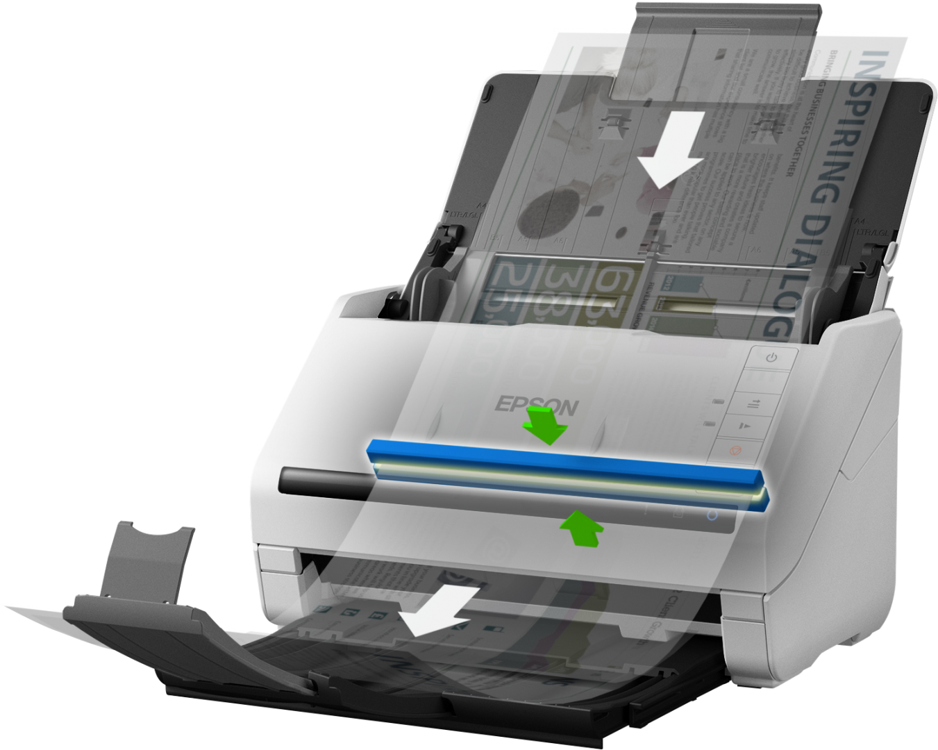 EPSON DS-770II A4 SCANNER, Format A4, Scannet tip Sheetfed, Rezolutie: 600 x 600 DPI, Hartie acceptata: A4 (21.0x29,7 cm), A5 (14,8x21,0 cm), A6 (10,5x14,8 cm), B5, B6, Letter, Carte poştală, Cărţi de vizită, Carduri de plastic, Legal, Executive, Senzor C