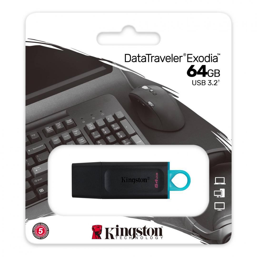 Kingston KS USB 64GB DATATRAVELER EXODIA 3.2 BK/T