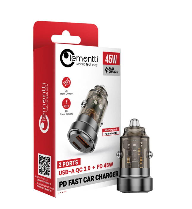 Incarcator auto Lemontti 45W, negru