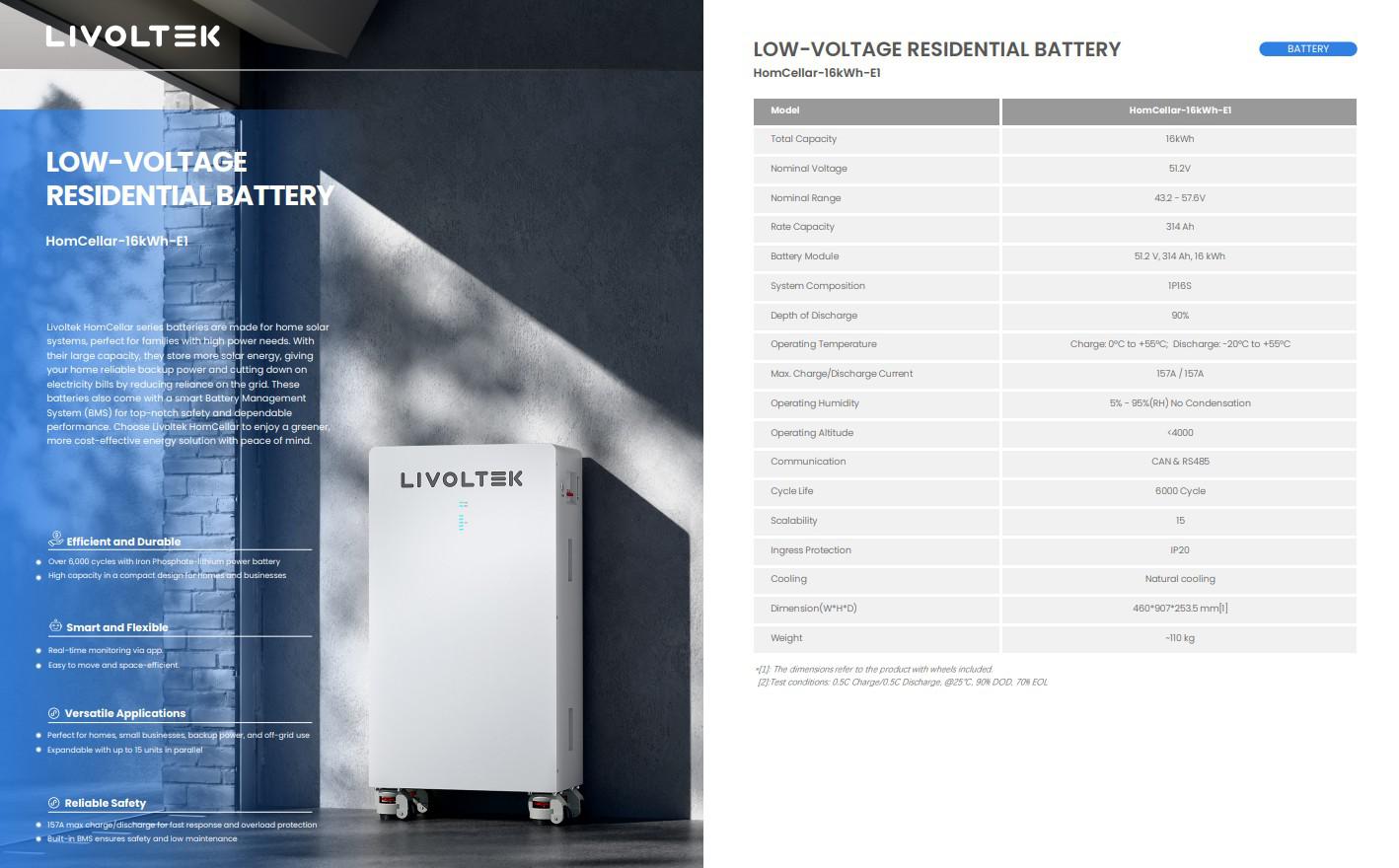 Livoltek Lv Bat Pack HOMCELLAR-16KWH-E1 (livoltek Low Voltage Battery HomCellar-16kWh-E1)