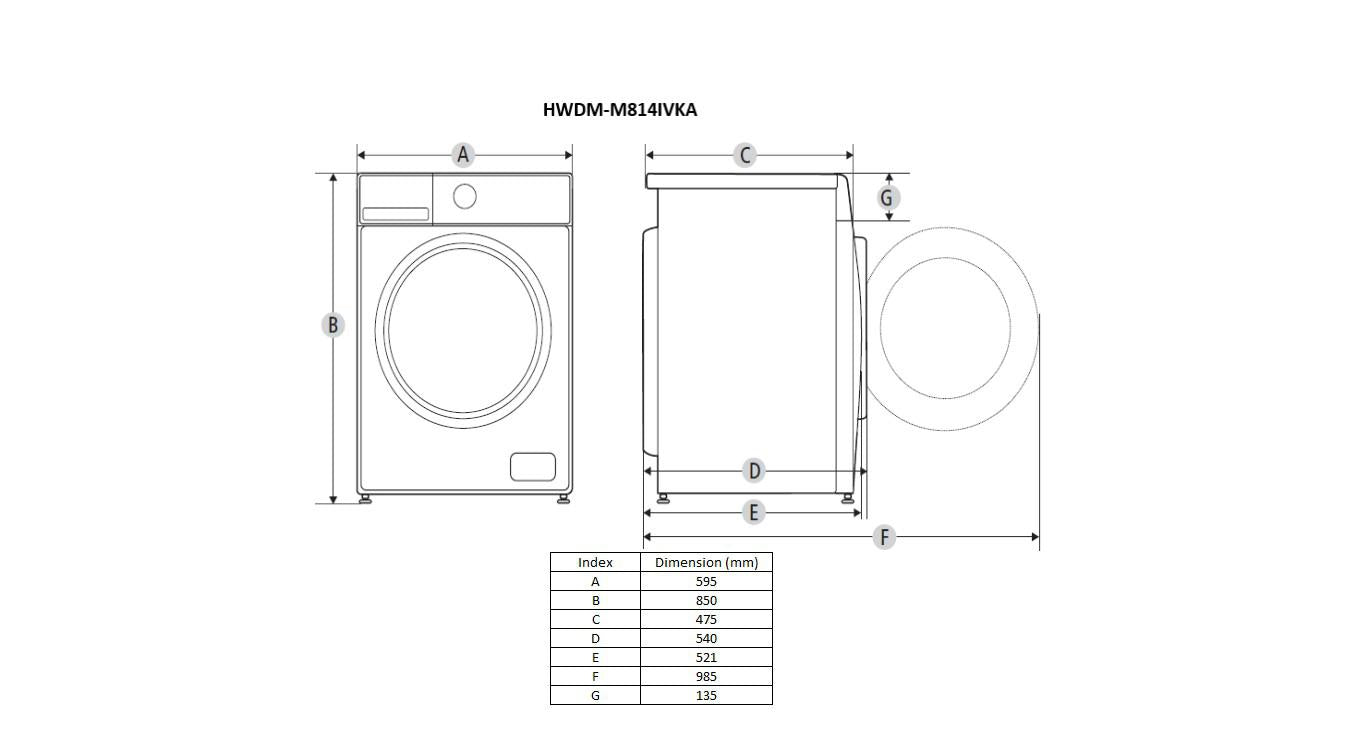MASINA CU USCATOR HEINNER HWDM-M814IVKA