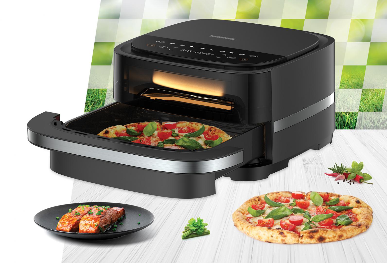 Friteuza 2in1 Heinner HPAF-B4DC22BK (friteuză cu Aer Cald Și Cuptor Pizza 2 În 1 Heinner Pizza EasyFry HPAF-B4DC22BK)