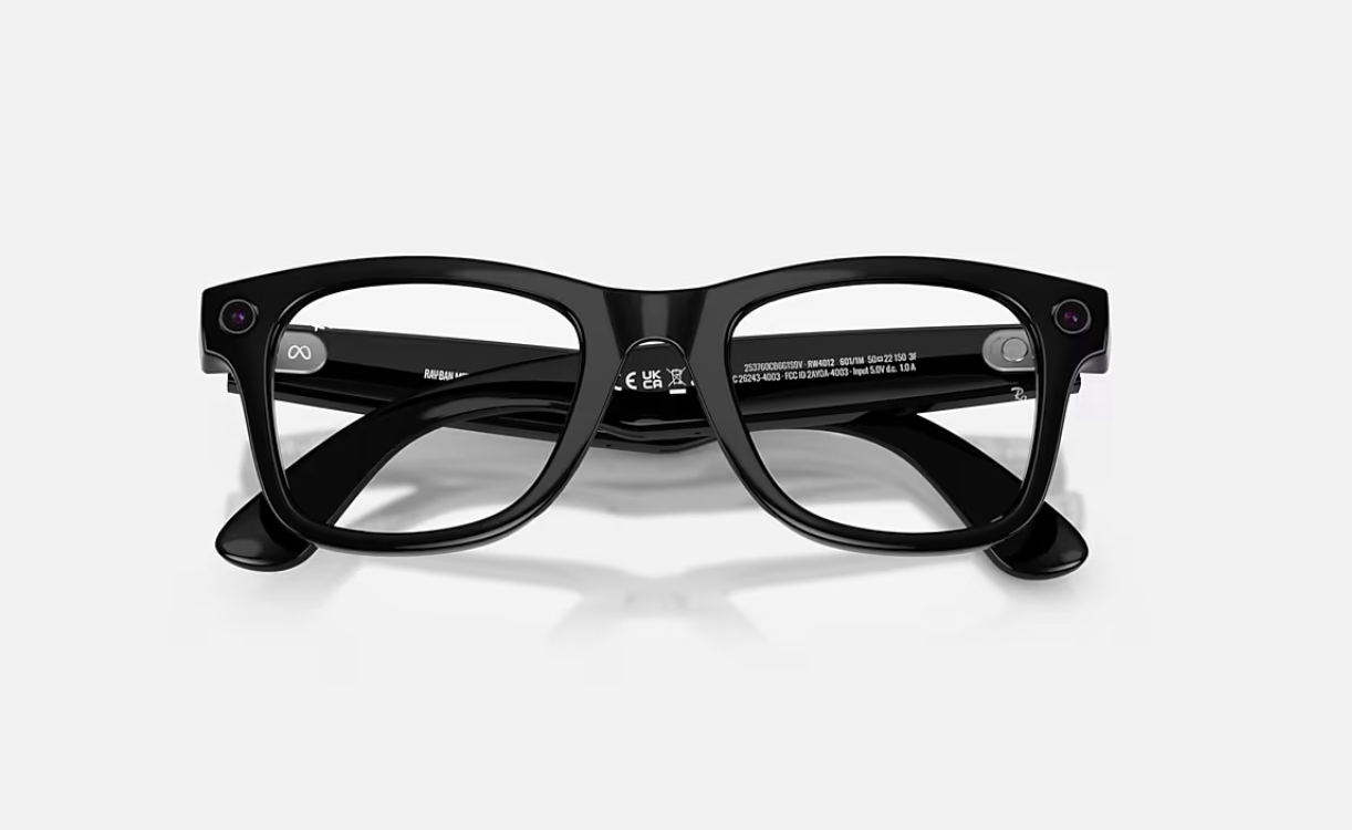 RayBan Meta Wayfarer L Sb Grapf Green G2 (ORW4012 Meta Wayfarer High Bridge Fit - Shiny Black - Graphite Green...)