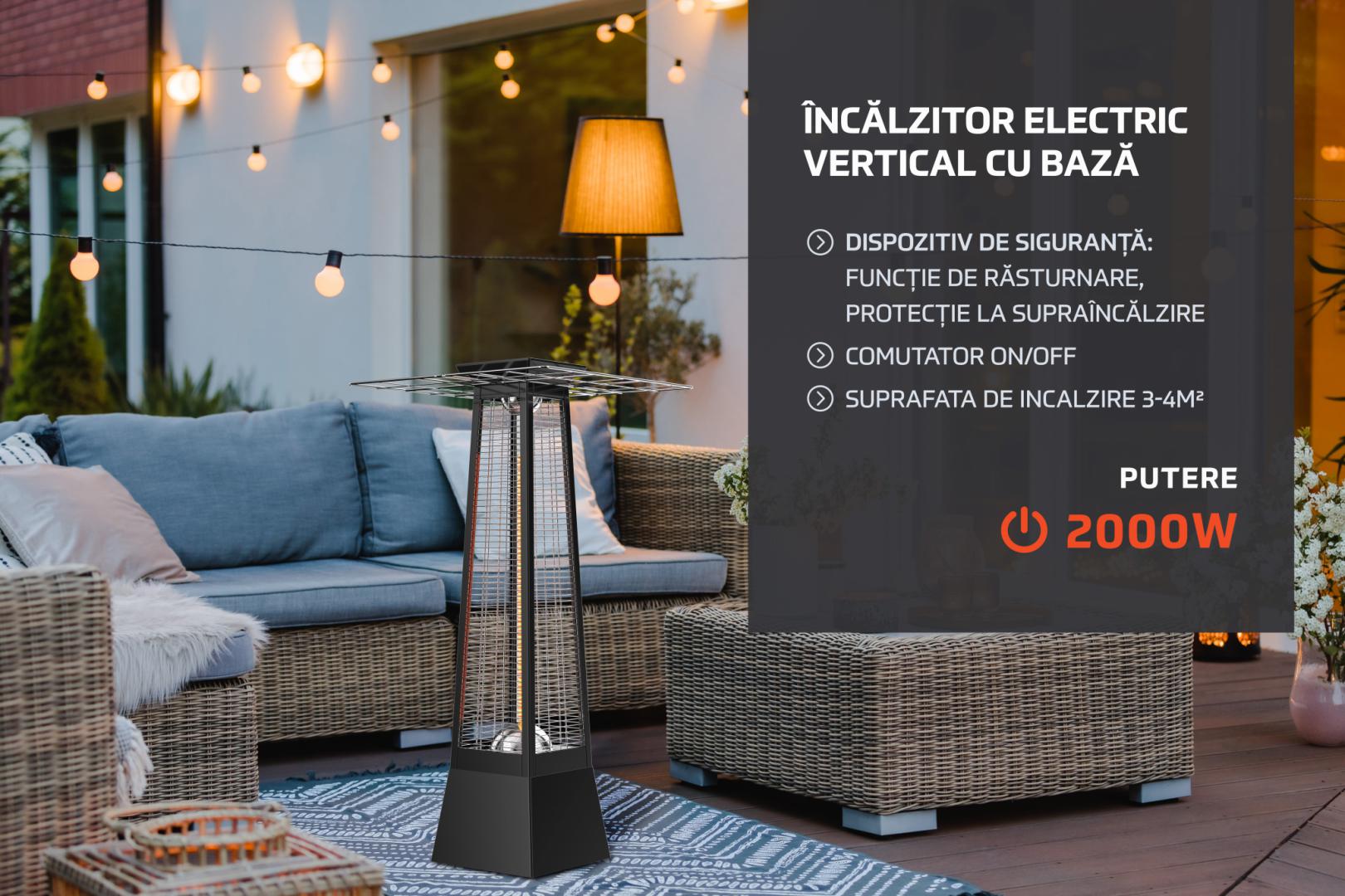 HEINNER Incalzitor electric vertical cu baza 1500W/ 2000W