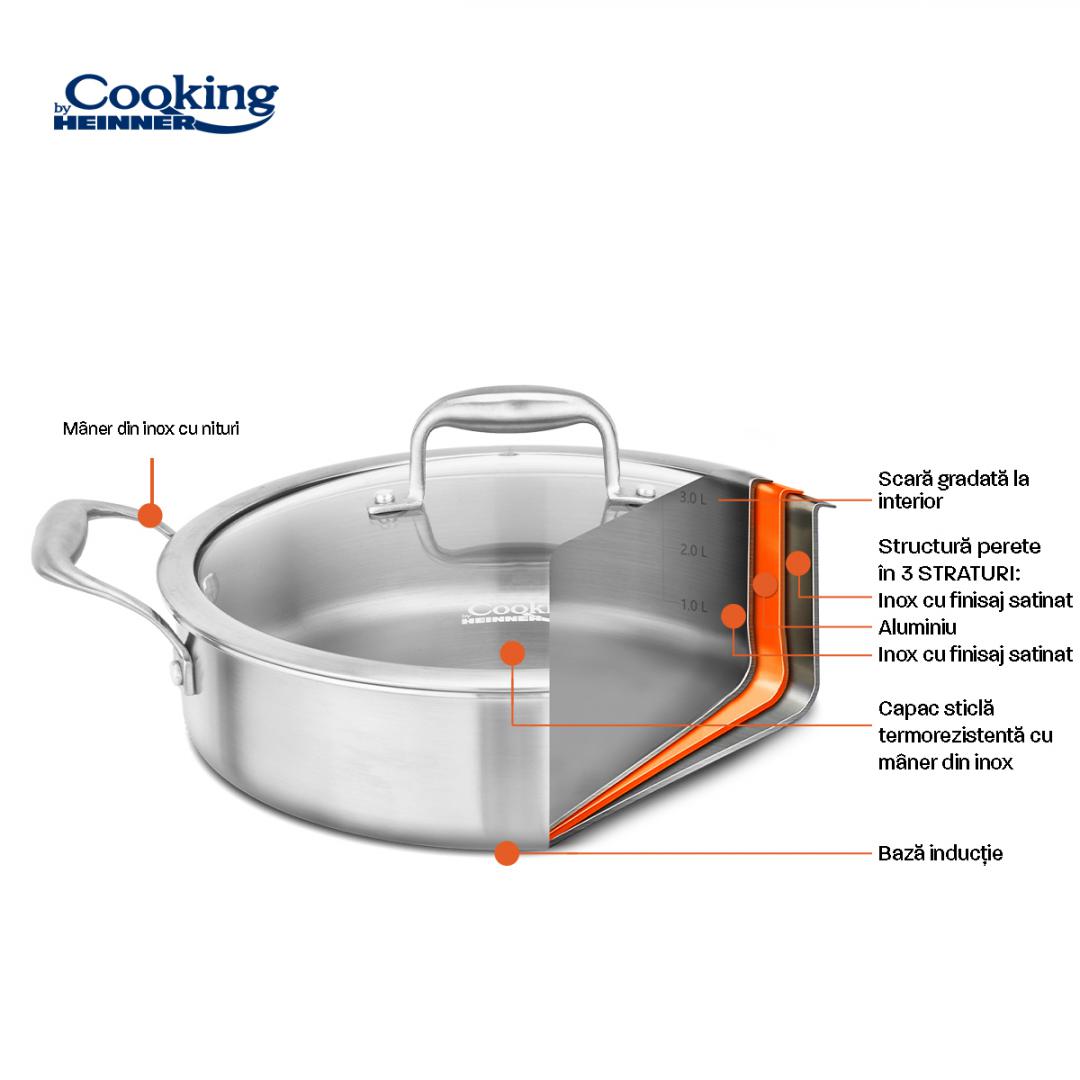 Heinner CRATITA INOX+CAPAC 26X7CM, 3.5L, ATOMIC3