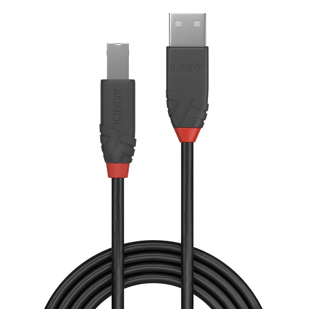 Cablu Lindy USB A-USB B Anthra 1m negru