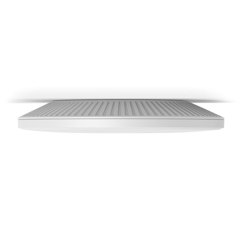 "Omada BE9300 Ceiling Mount Tri-Band Wi-Fi 7 Access Point PORT: 1×2.5G RJ45 Port SPEED:574Mbps at 2.4 GHz + 2880 Mbps at 5 GHz+ 5760 Mbps at 6 GHz FEATURE: 802.3at POE+ and 12V DC (Power Adapter is not included), 4×Internal Antennas, MU-MIMO, 320MHz Sup