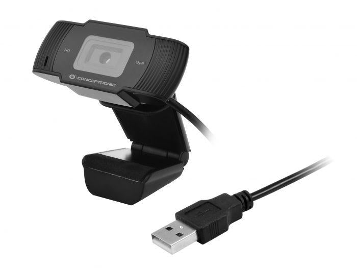 CONCEPTRONIC AMDIS03B 720P HD Webcam with Microphone, 1080P Interpolated, 75 x 33 x 110 mm