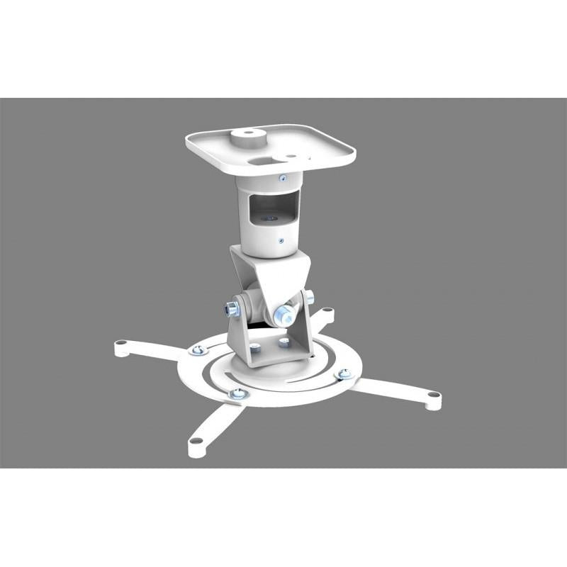 Suport de tavan telescopic Sopar pentru proiectoarele Supvex 23067, inaltime reglabila intre 18-34 cm, extensie maxima de la perete 22 cm, suporta pana la 15 kg, grad de inclinare de +/- 15°, rotatie 360°, din aluminiu, argintiu