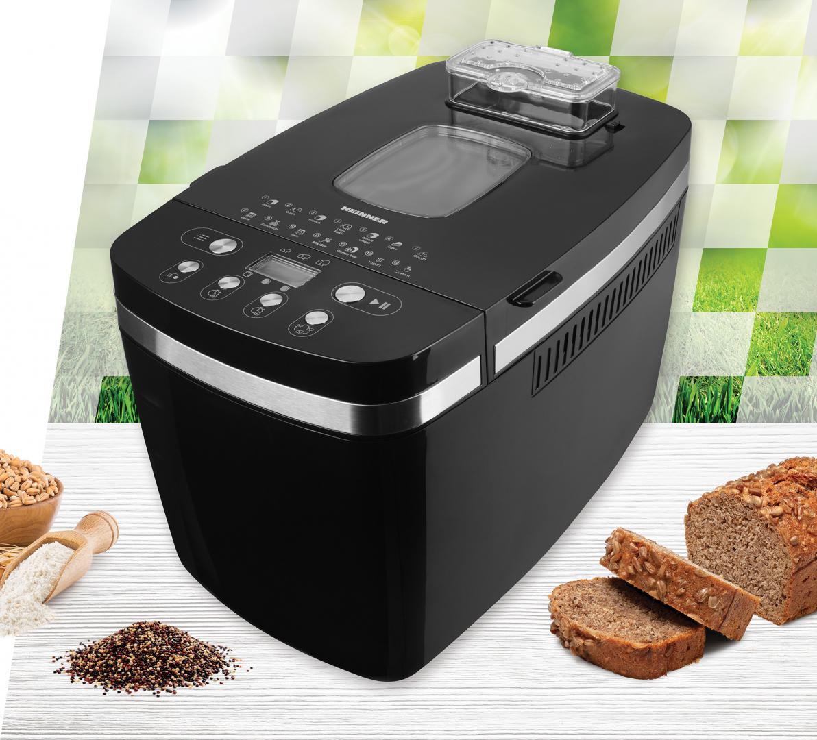 RESIGILAT | MASINA DE PAINE HEINNER HBM-D850BK2P, CONTROL DIGITAL, 2 PALETE, 14 PROGRAME, NIVEL RUMENIRE AJUSTABIL, COMPARTIMENT PENTRU DOZAREA NUCILOR/SEMINTELOR, TIMER 13H, FUNCTIE MENTINERE TEMPERATURA 60 MIN, NEGRU - imagine 7 - RESIGILAT
